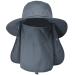 Ehsbuy Fischerhut Men Bread Mesh Mesh Anglerhut Safari Hut Foldbar Sonnen hat with face cover Neck flap Unity size Dark Gray