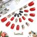 Vatocu Christmas False Nails Short Red Press on Nails - Snowflake Elk Snowman Design (24pcs) | Acrylic Stick on Nails for Women and Girls - Buy Online on SooperMarket.com