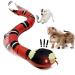 Snake Cat Toy for Cats, Smart Sensing Snake Rechargeable, Automatically Sense Obstacles and Escape, Realistic S-Shaped Moving Electro-Sensing Cat Snake Toy Red