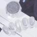 PrettyDiva Cat Eye Nail Powders - Silver White Highlight with Magnet Set - 9D Diamond Art Glitter Chrome Manicure Pigment - Buy Online on SooperMarket.com