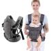 Baby Soft Carrier for Newborn,Infant Sling Carrier Wrap Ergonomic Design 4 in 1 Infants Carriers Front and Back,Multi-Functional Hug Strap for 7-45lbs(3-48 Months)Newborns and Baby-Grey