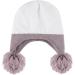 KAKU NANU Toddler Winter Hat with Double Pom Pom | Fleece Lined Beanie for Baby Boys & Girls 6-12 Months | Dark Purple - Buy Online on SooperMarket.com