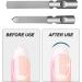 RTRTGS Set of 2 Nail File Set Stainless Steel Professional Nail Files Metal Double-Sided with Non-Slip Handle Leather Bag Fine / Coarse Nail File for Manicure - Buy Online on SooperMarket.com