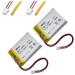 (2 Pack) 503040 Battery 503040 Lipo Battery 3.7v 650mAh Compatible for Multiple Device 503040 Replacement Batteries with PH 2.54 & PH 2.0 JST Connector and Tool