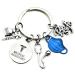 Kit's Kiss Medical Assistant Keychain MA Keychain Stethoscope Syringe Caduceus Medical Symbol Nursing School Graduation Medical Student Gift Silver Blue Diameter of Key Ring : 1.2 inches (3 cm)
