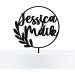 Personalized Wood Cake Topper | Custom Name Engraved Natural Birch Decoration for Weddings & Engagements - 15cm - Buy Online on SooperMarket.com