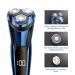 Rotary Electric Razor for Men with Pop-up Trimmer, LCD Display, Rechargeable Cordless & Waterproof - Blue - Buy Online on SooperMarket.com