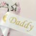 Dad To Be Gender Reveal Father To BeDaddy to Be Sash - Classy Baby Shower Sash For Dad To Be (White w/Gold Lettering) - Buy Online on SooperMarket.com