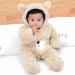 Newborn Cartoon Bear Snowsuit | Baby Winter Coat Footed Romper | Khaki 6-9 Months - Buy Online on SooperMarket.com