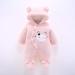 Puseky Newborn Baby Cartoon Bear Snowsuit Winter Coat | Fleece Hooded Footed Romper Jumpsuit | Unisex Baby Winter Clothes Bodysuit Pink (3-6 Months) - Buy Online on SooperMarket.com