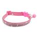 THAIN Basic Adjustable Cat Collar Bling Diamond Breakaway with Bell for Kitten Girl boy Pink