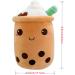 SPIRTUDE 2Pcs Boba Plush Matcha Milk Tea & Ice Cream Stuffed Toy Set - Soft Squishy Pillow for Kids - 24cm - Green & Brown - Buy Online on SooperMarket.com