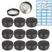 Zeoabsy 10 pieces 50ml matt black aluminum empty jar round aluminum doses with screw cap.