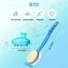 Shower Body Brush with Bristles, Loofah Back Scrubber, Long Handle, Cellulite Massager - Blue - Buy Online on SooperMarket.com