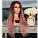 BGHJUE African Wig Pink Long Roll Lace Front Human Hair Wigs Brazilian Straight Wig Pre Plucked Hairline With Baby Hair Lace Wig