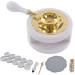 Letter Wax Sealing Kit - Wax Warmer Spoon Brass Head & Wooden Handle in Brown (Milky Gray) | International Shipping - Buy Online on SooperMarket.com