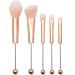 Makeup Brush Set for Women Beaded Rose Gold DIY Faux Fiber Make Up Brushes for Eyeshadow Concealer Eyebrow Foundation Contour Makeup Supplies
