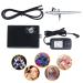 Airbrush Kit, Fy-Light Cosmetic Makeup System, Airbrush Pen w/Needle, Compressor for Face, Nail, Temporary Tattoos, Cake Decorating, Modeling - Black
