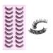 outopen Russian Strip Lashes DD Curl Wispy Fluffy False Eyelashes Volume Curly Faux Mink Lashes Extension Natural Look 10 Pairs Pack(DD-032) DD Curl-10pairs 16mm-032