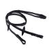 QHP anti-slip reins with leather straps black Shetland EU