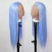 Tawarm Long Light Blue Wig for Black Women | Synthetic Lace Front Glue-Free Hand-Knotted Daily Wear & Cosplay | 33 x 7.6 cm Straight Style - Buy Online on SooperMarket.com