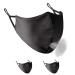 Breathable Sport Face Mask for Men Women Youth Adjustable Reusable Washable Comfort Mask Black 2 Pack