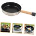 BCOATH Camping Portable Pan Egg Pan Flat Skillet Camping Cookware Griddle Pan Stainless Steel Cookware Pans Portable Camping Pan Mini Egg Cooker Multi-Function Pan Non Stick Wok Wood - Buy Online on SooperMarket.com