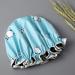 2 Piece Waterproof Shower Hood Bath Cap for Women - Reusable Elastic Hair Cap in Blue & Gray | Ideal for Bathing and Spa - Buy Online on SooperMarket.com