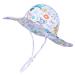LANGZHEN Beach Sun Protection Hat for Baby Girls Adjustable Toddler Kids Hat Wide Brim Summer Play Hat with Chin Strap Sika deer 4-8 Years