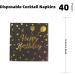 40 Black & Gold Birthday Napkins for Girls - 33x33cm Paper Party Decor - International Shipping - Buy Online on SooperMarket.com