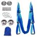 MelkTemn Aerial Yoga Flying Yoga Swing Set Yoga Hammock Sling Inversion Tool Aerial Pilates Silk for Gym Home Fitness dark Blue&light blue