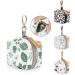 Harilla Portable Pacifier Storage Pocket | Eco-Friendly Snap Grip Bag for Toddlers | Dust-Proof Baby Pacifier Holder - Green Leaf Design - Buy Online on SooperMarket.com