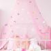 Stars Bed Canopy Glow in The Dark Bed Canopy for Girls Unicorn Room Decor for Girls Bedroom Pink Bed Canopy Crib Mosquito Net Fluorescent Mosquito Net Hanging for Girls, Kids and Babies