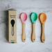 Wild & Stone Bamboo Baby Weaning Spoon Set - Silicone Soft Infant Spoons - Flexible Pink, Green & Yellow - BPA-Free - Buy Online on SooperMarket.com
