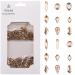 Tisslan 100pcs Multi Shape Glass Flatback Golden Shadow Nail Rhinestones 720pcs Loose Round Beads Diamond Mix Size Bulk Pack for Nails Art Supply
