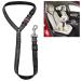 Comfortable Dog Seat Belt Harness for Car - 2-in-1 Leash and Restraint Secures to Headrest. Adjustable Bungee, Strong, Durable, 360 Degree Swivel Attach Won't Twist, Reflective, Easy to Use Black