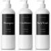 MOIIKKO 32oz Refillable Shampoo and Conditioner Bottles - Pack of 3, White Dispensers with Waterproof Labels - Modern Bathroom Accessories - Buy Online on SooperMarket.com