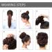 Silk-co Curly Hair Bun Scrunchie in Light Brown - 35g Synthetic Hair Extension - Buy Online on SooperMarket.com