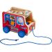 HABA 304317 - Pulling figure fire engine pulling toys for children from 12 months animated to learn to run with building blocks to stick