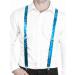 YUANZ Sequin Bow Tie & Suspenders Set - Y-Back Adjustable Unisex - Perfect for Cosplay & Parties (Blue) - Buy Online on SooperMarket.com