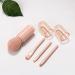 JewelryWe 4 in 1 Retractable Makeup Brush Set - Travel Lip Highlight Eyeshadow & Foundation Brushes | Portable Pink Cosmetic Brushes - Buy Online on SooperMarket.com