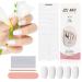 Kalolary 20PCS Semi Cured Gel Nail Polish Strips  Solid White Adhesive Full Wrap Gel Nail Art Sticker  Waterproof Gel Nail Wrap Stickers with Nail File and Stick(UV/LED Lamp Required)