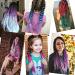 Jumbo Braiding Hair Fiber Mix 3pcs - Rainbow Colors Extensions - Kanekalon Synthetic Hair - 24 Inch - Blue-Light Purple-Pink - Soft & Healthy - Buy Online on SooperMarket.com
