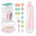 Zooawa Baby Nail Clipper 20 in 1 Electric Baby Nail Trimmer Baby Nail File Kit with Extra 12 Replacement Pads Trim Polish Grooming Kit for Newborn Infant Toddler or Adults Toes Fingernails Care Pink