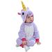 Doladola Baby Boys Girls Flannel Animal Hooded Unicorn Rompers Toddler's Jumpsuits Infant Outfit 0-3 Months Purple