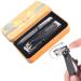 Nail clipper 2PCs nail file 360 degree rotary head nail clipper stainless steel sharp pedicure large nail clipper rotary head for thick nails metal dose for gifts 2-part set