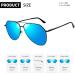 Joopin Polarised Aviation Sunglasses | Al-Mg Metal Frame | UV Protection for Men & Women | Driving Sun Glasses - B05 Black/Mirrored Blue - Buy Online on SooperMarket.com