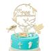 Cake Topper Communion Wood Tortendeko Communion Baptism Deaf Confirmation Cake Topper First Communion Cake Deco Tortendeko Party for Young Girls 3PCS-B