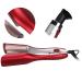 U-Shaped Curling Iron | Portable Hair Curler with 5 Adjustable Modes | Safety PTC Heating - Red - Buy Online on SooperMarket.com