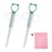 KVBUCC 2pcs Pet Pill Dispenser with 1pc Storage Bag Medication Feeder Pill Syringe Pill Ejector Feeder Tool for Cats Dogs Birds (Green)